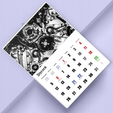 KALENDARZ MECHANIK 13 ZDJĘĆ NA ŚCIANĘ A3 ŚWIĘTA NIEDZIELE HANDLOWE