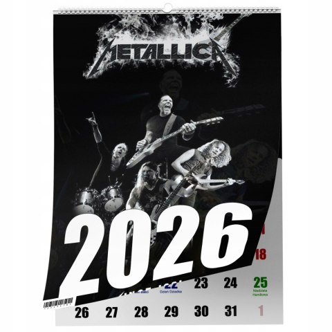KALENDARZ METAL 13 ZDJĘĆ NA ŚCIANĘ A4 ŚWIĘTA NIEDZIELE HANDLOWE