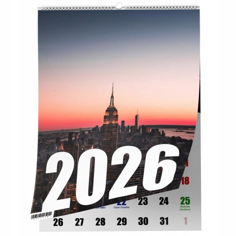 KALENDARZ NEW YORK 13 ZDJĘĆ NA ŚCIANĘ A3 ŚWIĘTA NIEDZIELE HANDLOWE