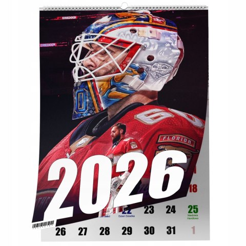 KALENDARZ NHL 13 ZDJĘĆ NA ŚCIANĘ A4 ŚWIĘTA NIEDZIELE HANDLOWE
