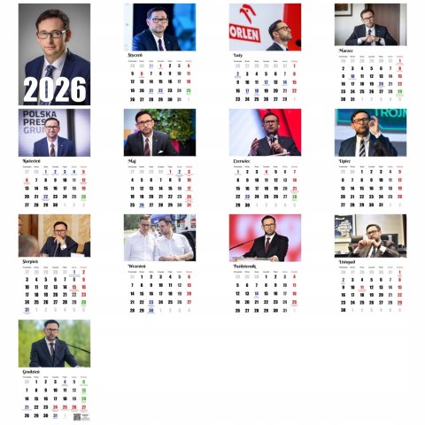 KALENDARZ OBAJTEK 13 ZDJĘĆ NA ŚCIANĘ A4 ŚWIĘTA NIEDZIELE HANDLOWE