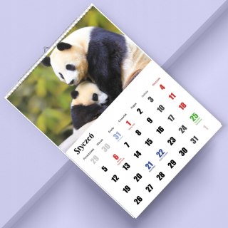 KALENDARZ PANDA 13 ZDJĘĆ NA ŚCIANĘ A3 ŚWIĘTA NIEDZIELE HANDLOWE