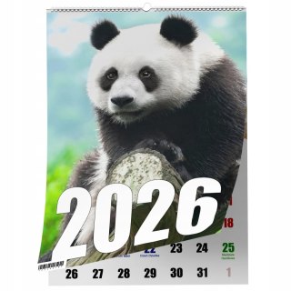 KALENDARZ PANDA 13 ZDJĘĆ NA ŚCIANĘ A4 ŚWIĘTA NIEDZIELE HANDLOWE