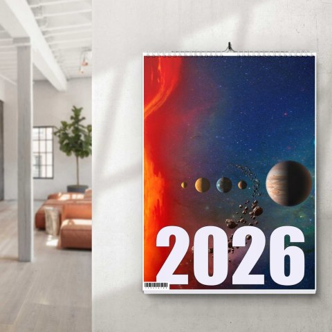KALENDARZ PLANETY 13 ZDJĘĆ NA ŚCIANĘ A3 ŚWIĘTA NIEDZIELE HANDLOWE