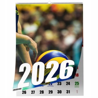KALENDARZ SIATKÓWKA 13 ZDJĘĆ NA ŚCIANĘ A4 ŚWIĘTA NIEDZIELE HANDLOWE