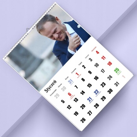 KALENDARZ TUSK 13 ZDJĘĆ NA ŚCIANĘ A4 ŚWIĘTA NIEDZIELE HANDLOWE
