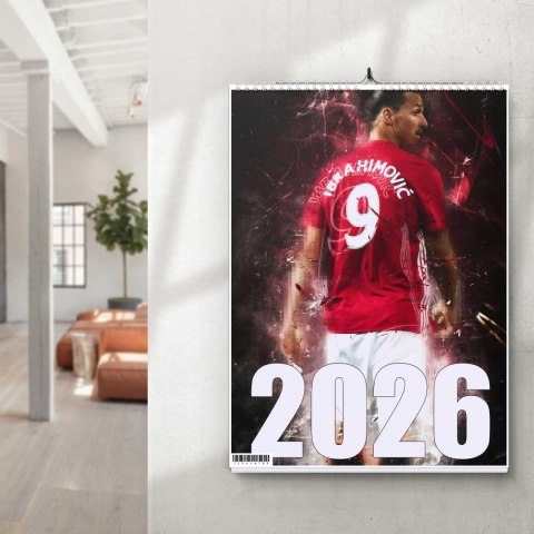 KALENDARZ ZLATAN IBRAMOVIĆ 13 ZDJĘĆ NA ŚCIANĘ A4 ŚWIĘTA NIEDZIELE HANDLOWE
