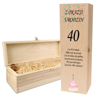 Drewniana skrzynka na wino - IDEALNY PREZENT na każdą okazję! NA 40-STKE 03