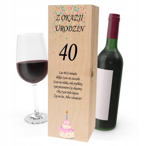 Drewniana skrzynka na wino - IDEALNY PREZENT na każdą okazję! NA 40-STKE 03