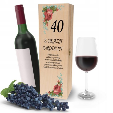 Drewniana skrzynka na wino - IDEALNY PREZENT na każdą okazję! NA 40-STKE 04