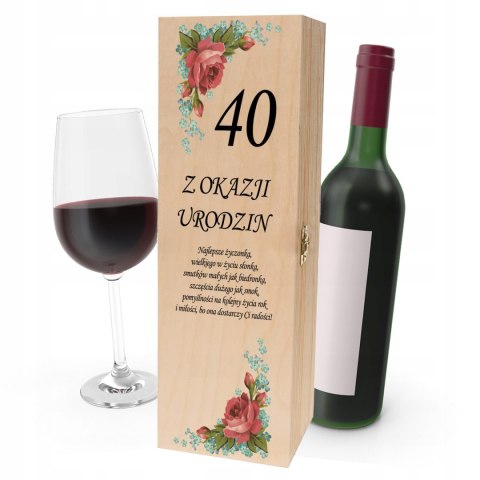 Drewniana skrzynka na wino - IDEALNY PREZENT na każdą okazję! NA 40-STKE 04