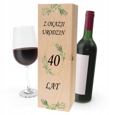 Drewniana skrzynka na wino - IDEALNY PREZENT na każdą okazję! NA 40-STKE 09