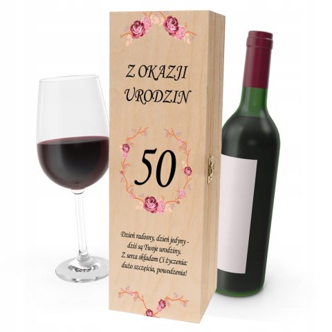 Drewniana skrzynka na wino - IDEALNY PREZENT na każdą okazję! NA 50-TKE 01