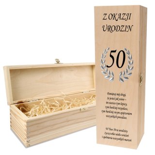 Drewniana skrzynka na wino - IDEALNY PREZENT na każdą okazję! NA 50-TKE 02