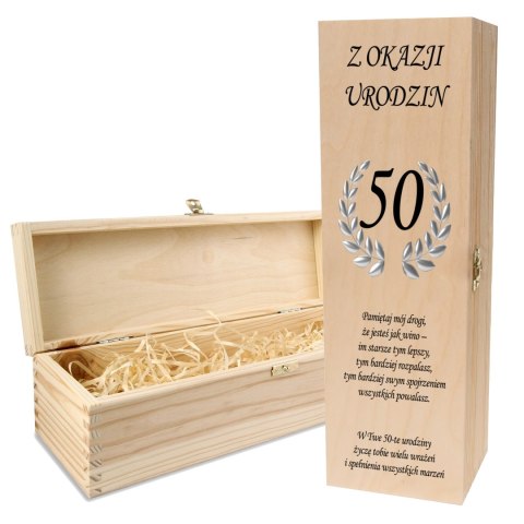 Drewniana skrzynka na wino - IDEALNY PREZENT na każdą okazję! NA 50-TKE 02