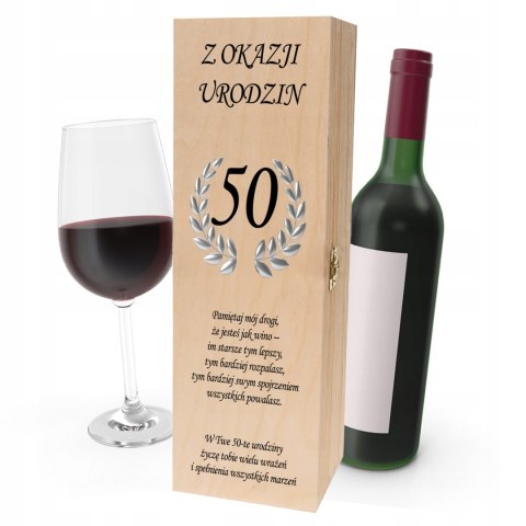 Drewniana skrzynka na wino - IDEALNY PREZENT na każdą okazję! NA 50-TKE 02
