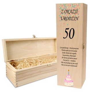 Drewniana skrzynka na wino - IDEALNY PREZENT na każdą okazję! NA 50-TKE 03