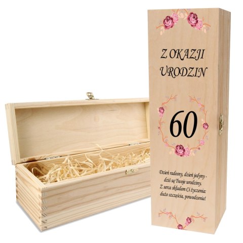 Drewniana skrzynka na wino - IDEALNY PREZENT na każdą okazję! NA 60-TKE 01