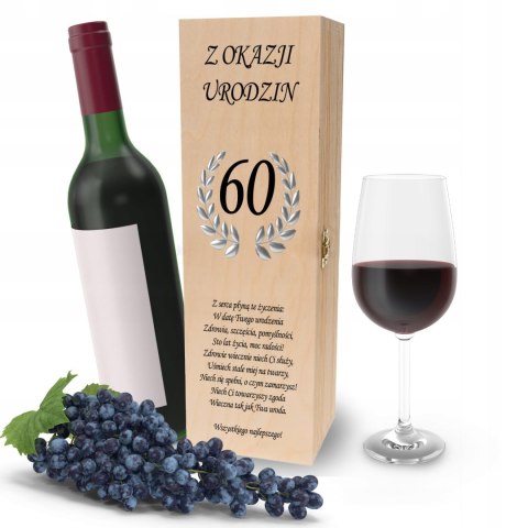 Drewniana skrzynka na wino - IDEALNY PREZENT na każdą okazję! NA 60-TKE 02
