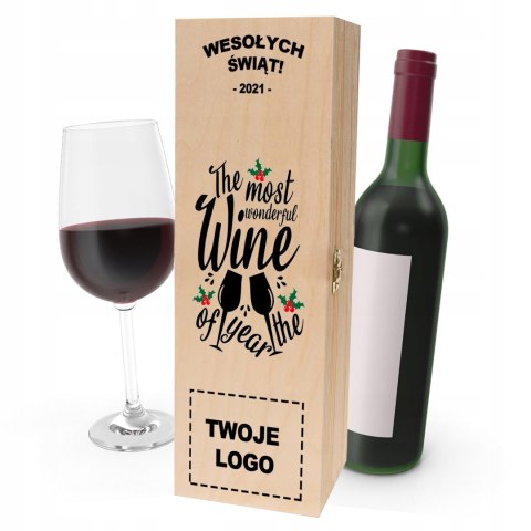 Drewniana skrzynka na wino - IDEALNY PREZENT na każdą okazję! NA ŚWIĘTA 01