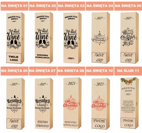 Drewniana skrzynka na wino - IDEALNY PREZENT na każdą okazję! NA ŚWIĘTA 01