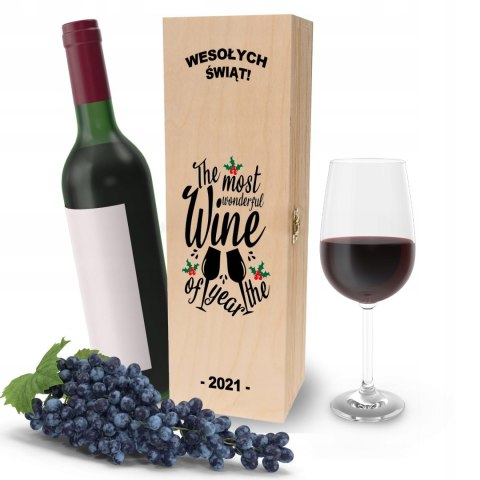 Drewniana skrzynka na wino - IDEALNY PREZENT na każdą okazję! NA ŚWIĘTA 03