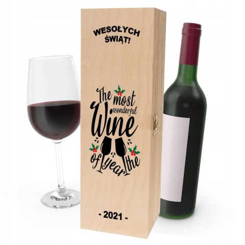 Drewniana skrzynka na wino - IDEALNY PREZENT na każdą okazję! NA ŚWIĘTA 03
