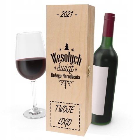 Drewniana skrzynka na wino - IDEALNY PREZENT na każdą okazję! NA ŚWIĘTA 06