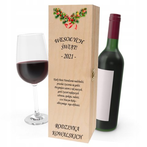 Drewniana skrzynka na wino - IDEALNY PREZENT na każdą okazję! NA ŚWIĘTA 12