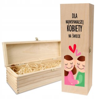 Drewniana skrzynka na wino PREZENT na każdą okazję PDM DZIEŃ KOBIET 13