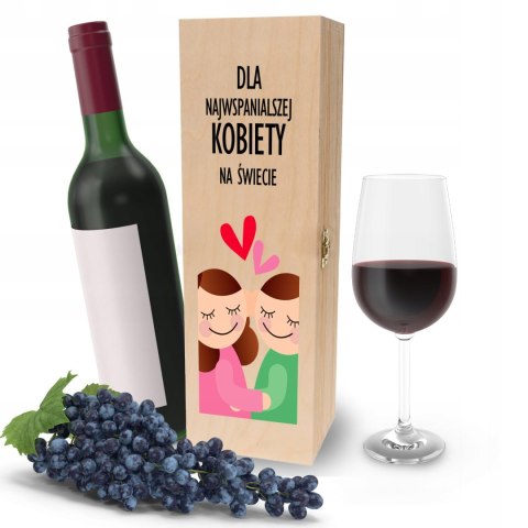 Drewniana skrzynka na wino PREZENT na każdą okazję PDM DZIEŃ KOBIET 13