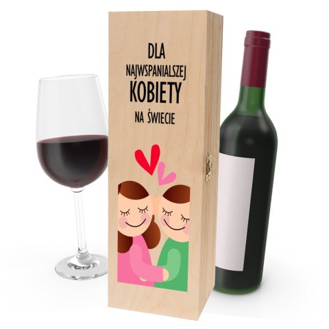 Drewniana skrzynka na wino PREZENT na każdą okazję PDM DZIEŃ KOBIET 13