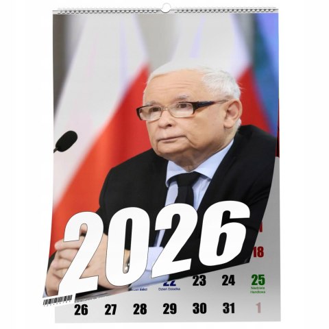 KALENDARZ POLITYCY 13 ZDJĘĆ NA ŚCIANĘ A4 ŚWIĘTA NIEDZIELE HANDLOWE