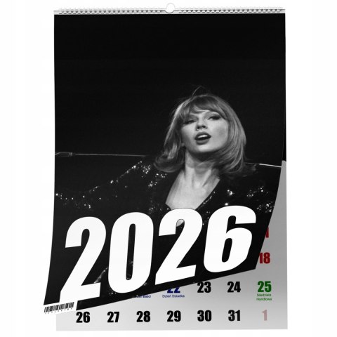 KALENDARZ TALYOR SWIFT 13 ZDJĘĆ NA ŚCIANĘ A4 ŚWIĘTA NIEDZIELE HANDLOWE